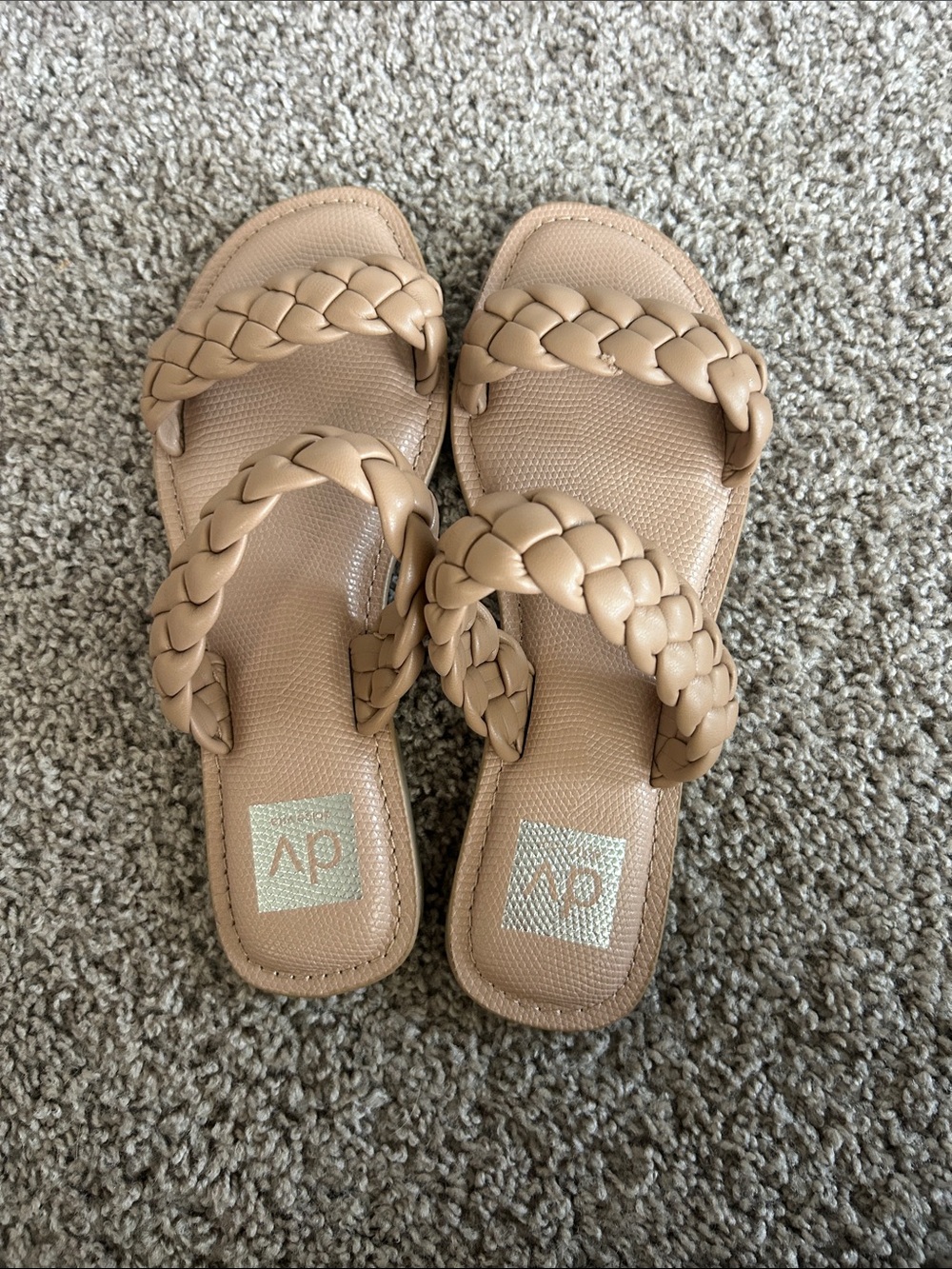 Braided Slide Sandals in Nude